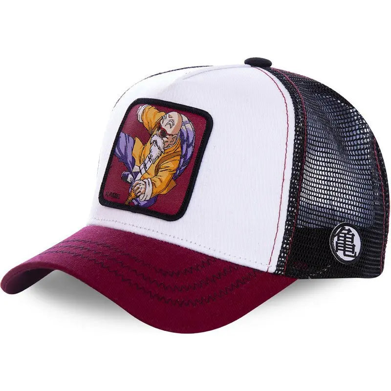 New Dragon Ball Trucker Hat Son Goku Cap Summer Travel Peaked Cap Men's Embroidery Hip-Hop Cap Style Sun Visor Adjustable Mesh - Premium cap from Lizard Vigilante - Just $4.99! Shop now at Lizard Vigilante