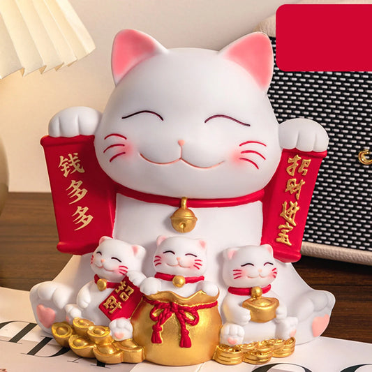 Maneki Neko Cat Piggy Bank Animal Statue Cat Figurine Piggy Bank for Chinese New Year Gift Home Decoration Easter Gifts Kids