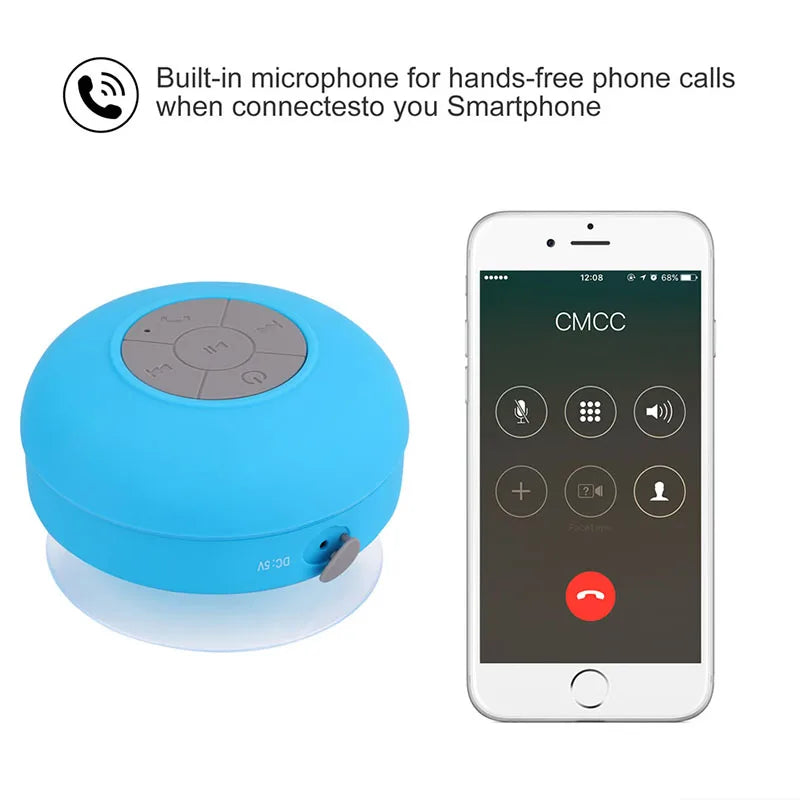 Wireless Bluetooth Speaker Audio Waterproof Easy-Access Control Buttons Music Player for Office Car Home Shower