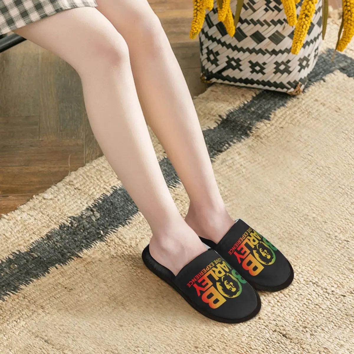 Jamaica Singer Reggae Rock Bob Marley Comfort Scuff Memory Foam Slippers Women Hotel House Shoes - Lizard Vigilante