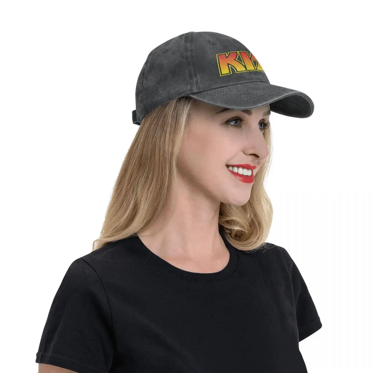 KISS Band Denim Baseball Cap – Custom Logo Trucker Hat for Men and Women, Vintage Heavy Metal Rock Cap - Premium hat from Lizard Vigilante - Just $24.88! Shop now at Lizard Vigilante