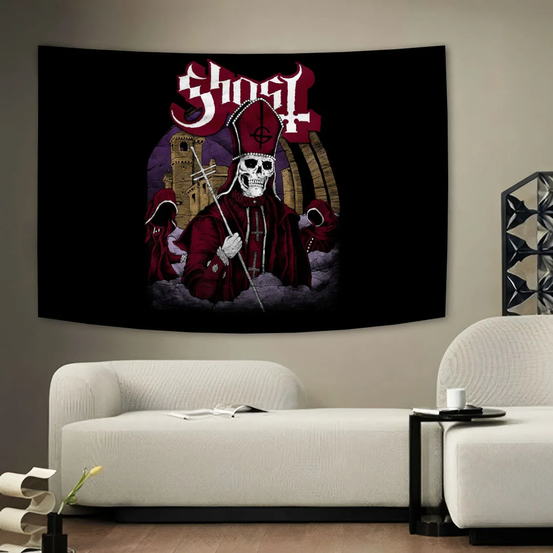 Ghost Tapestry - Underground Metal Pop Singer Rock Banner Flags, 100% Polyester Wall Hanging - Premium tapestry from Lizard Vigilante - Just $11.99! Shop now at Lizard Vigilante