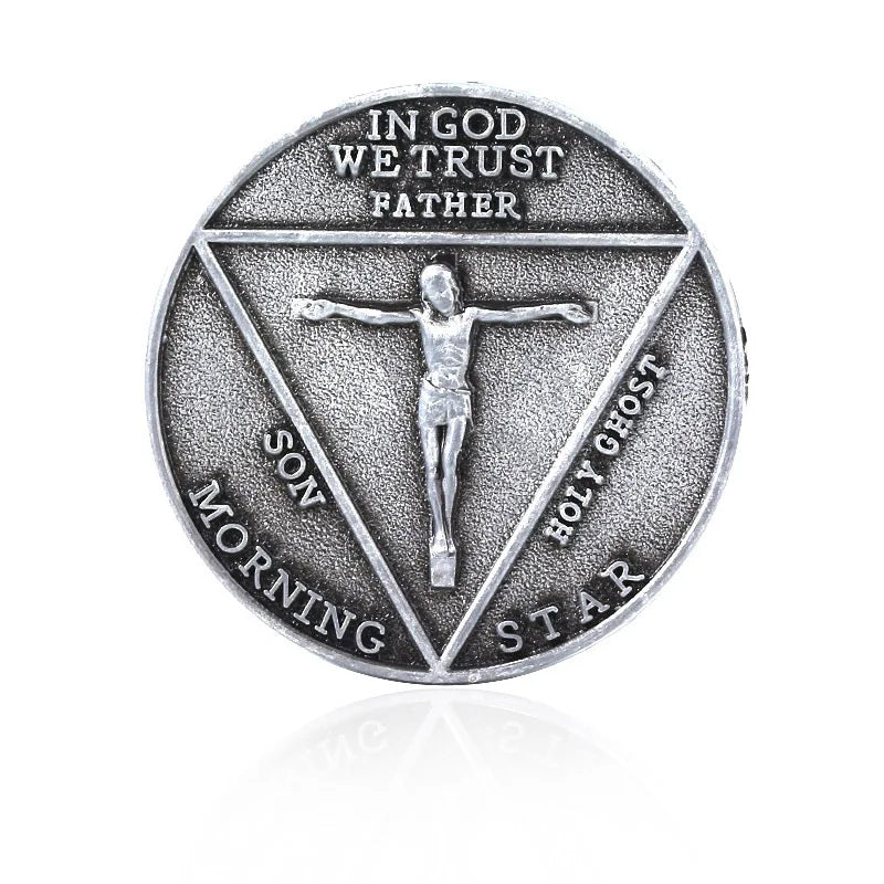 Lucifer Morningstar Commemorative Coin – Satanic Pentecost Cosplay Metal Badge for Halloween & TV Show Fans - Premium  from Lizard Vigilante - Just $16.66! Shop now at Lizard Vigilante