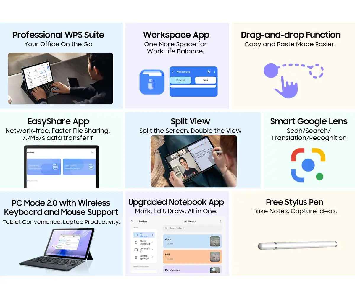 Blackview Tab 16 Pro Tablet PC 11'' FHD+ Display T616 Octa Core 24GB(8+16) RAM 256GB ROM 7700mAh 4G Tablets Android 14