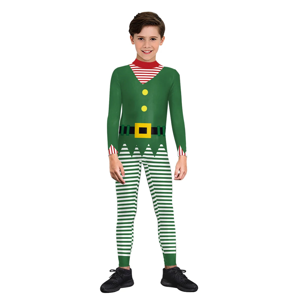 Matching Outfit Christmas Tree Print Cosplay Costume - Green Stripe Jumpsuit for Adults and Children - Premium Cosplay Costumes from Lizard Vigilante - Just $29.99! Shop now at Lizard Vigilante