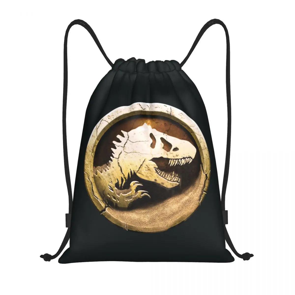 Dinosaur World Jurassics Parks Drawstring Backpack Sports Gym Bag for Men Women Shopping Sackpack - Lizard Vigilante