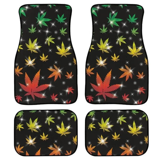 INSTANTARTS Fashion Weed Leaves Print Floor Mats for Auto Dirt Resistant Pad Foldable Car Decorative Automobile Truck Supplies - Lizard Vigilante