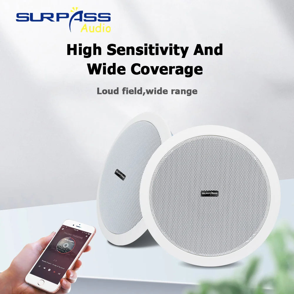 Built-in Class-D Amplifier Full Range Bluetooth-compatible Ceiling Speaker Horn For Home Theater Background Music Good Quality - Premium  from Lizard Vigilante - Just $61.99! Shop now at Lizard Vigilante