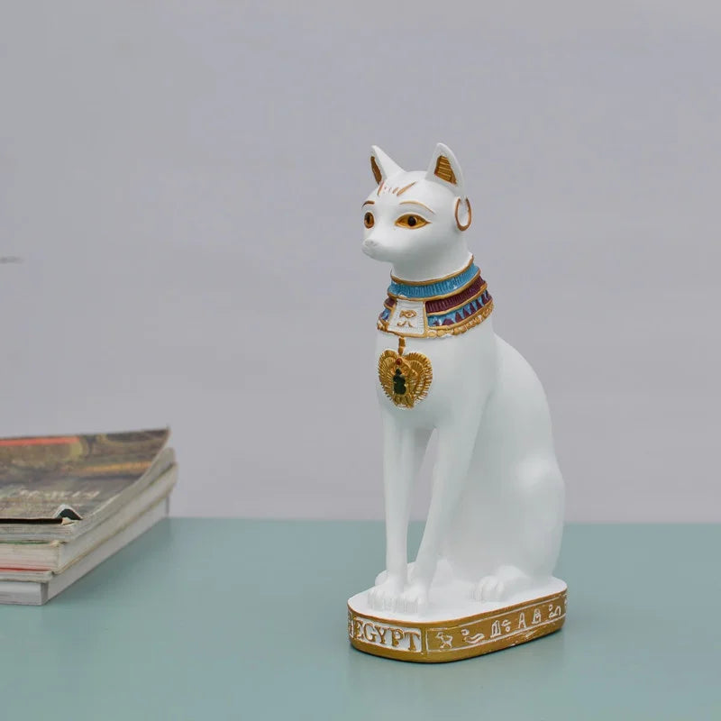 Lovely Egyptian Cat Shape Statue Retro Cartoon Car Desktop Decoration Miniatures Animals Figurines Household Crafts Ornament