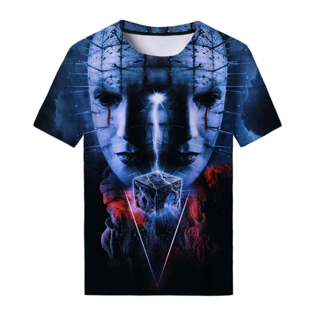 Hellraiser T-Shirts Summer New Horror Movie Scary 3D Print Streetwear Men Women Fashion Oversized T Shirt Kids Tees Tops Clothes - Premium tshirt from Lizard Vigilante - Just $22.99! Shop now at Lizard Vigilante