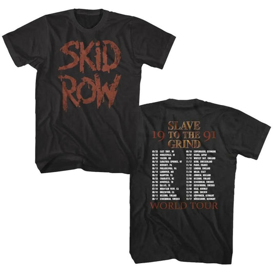 Skid Row T-Shirt – Slave to the Grind World Tour 1991 Graphic Tee | Vintage Heavy Metal Concert Merch for Men - Premium T-Shirt from Lizard Vigilante - Just $23.95! Shop now at Lizard Vigilante