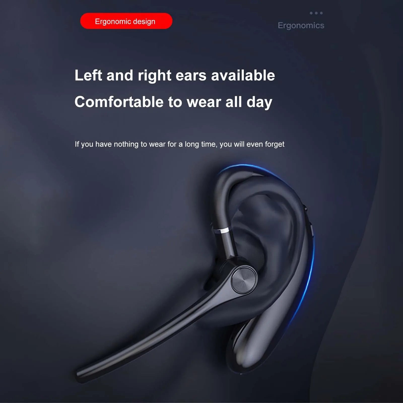 Wireless Bluetooth Earhook Headset - Crystal Clear Calls, All-Day Comfort - Premium gaming headset from Lizard Vigilante - Just $22.88! Shop now at Lizard Vigilante