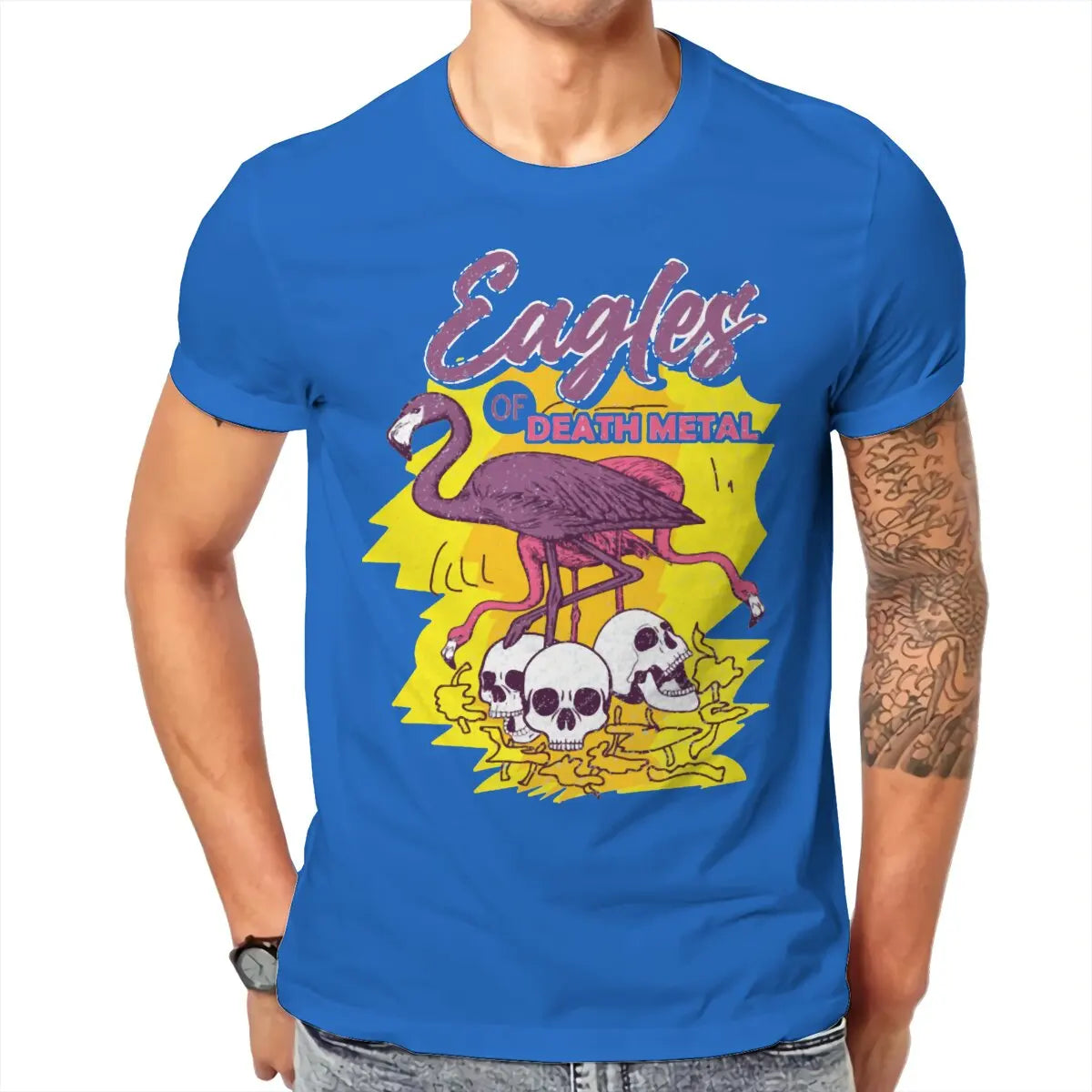 Eagles of Death Metal Rock Anthems and Musical Journeys Tshirt Harajuku Men Large Cotton Crewneck T Shirt - Premium  from Lizard Vigilante - Just $18.99! Shop now at Lizard Vigilante