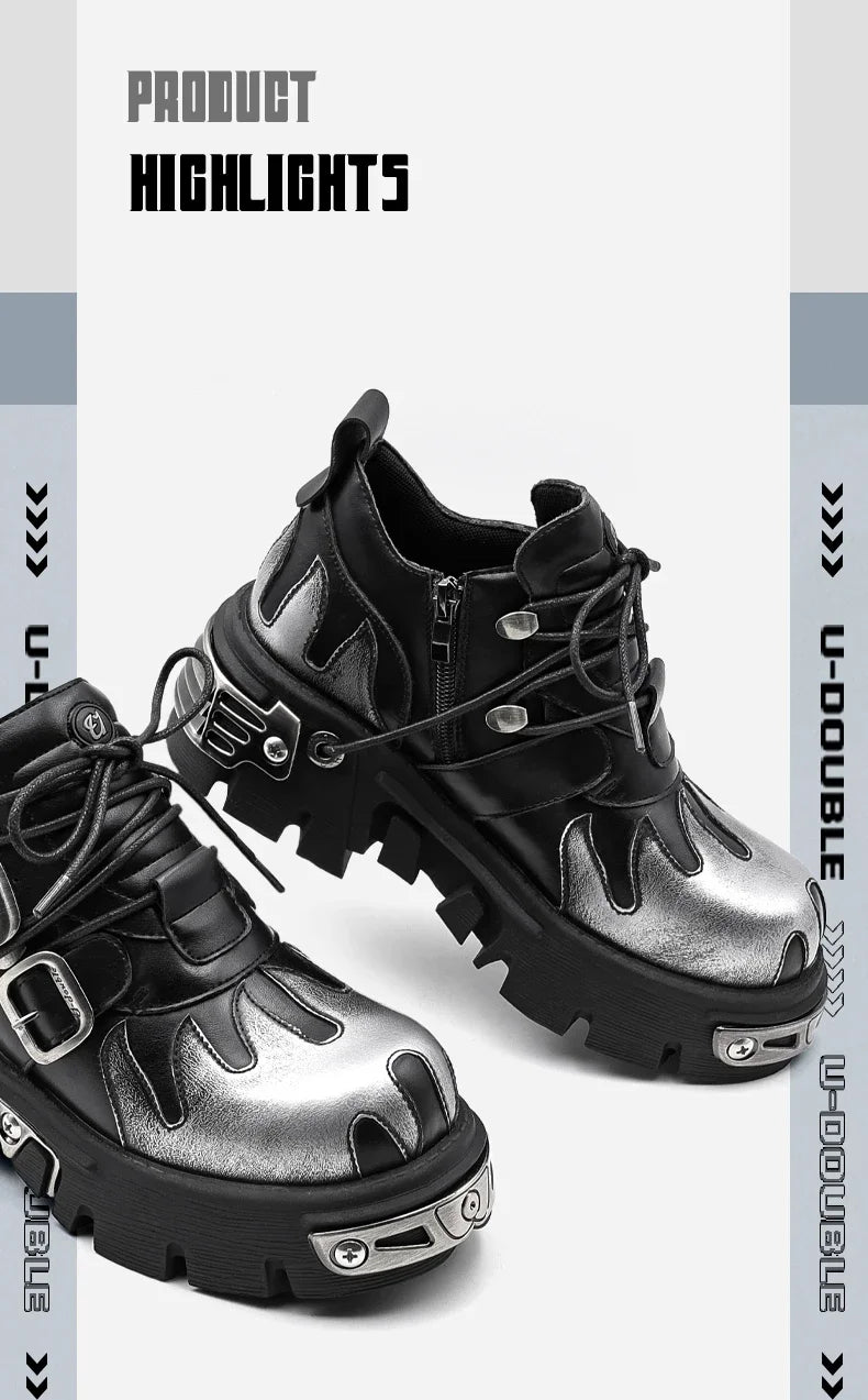 Oblivion Twin Flame Punk Platform Boots 2025 Dark Romance Edition