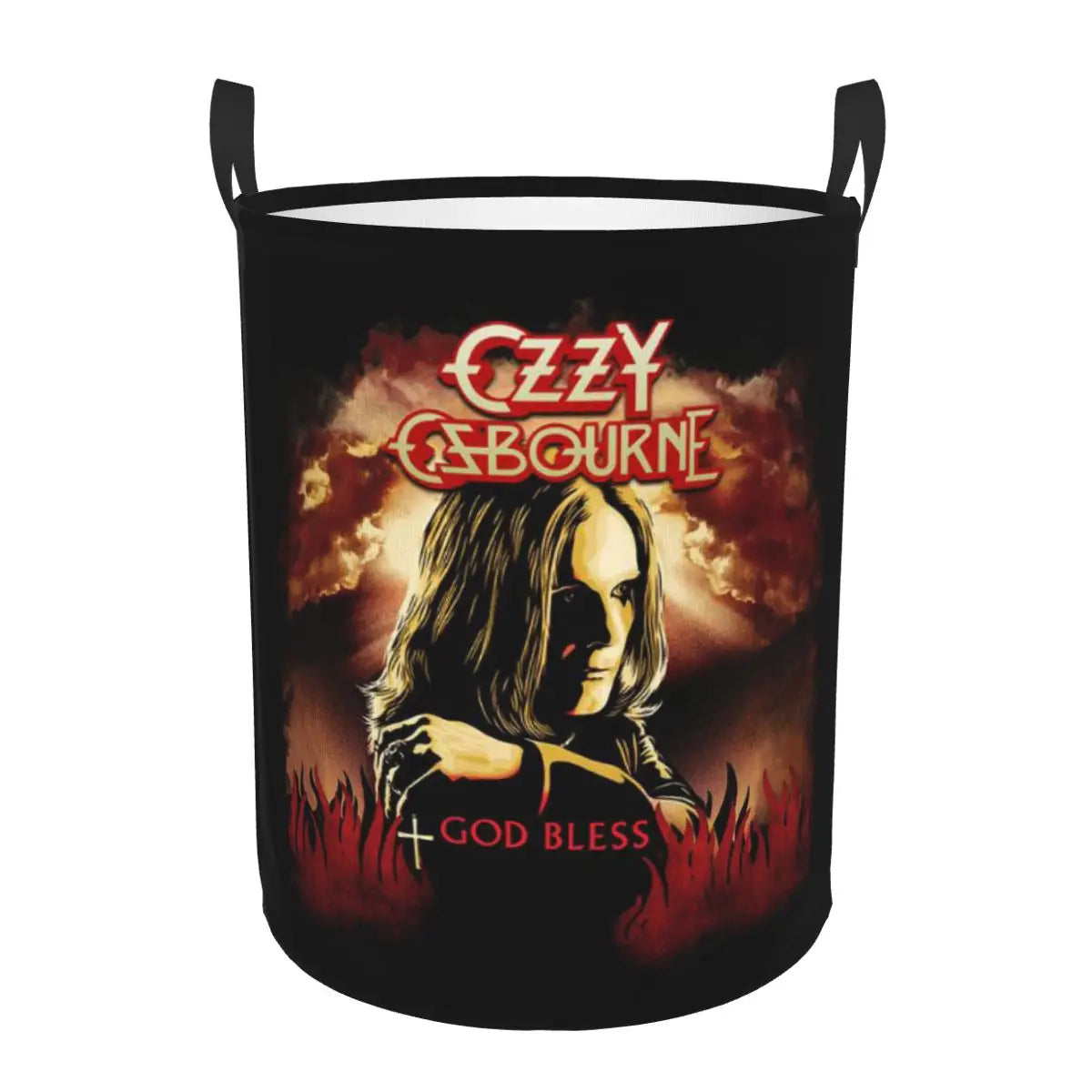 Ozzy Osbourne Prince of Darkness Laundry Basket | Foldable Heavy Metal Band Rock Toy Clothes Hamper | Storage Bin for Kids Nursery - Premium laundry basket from Lizard Vigilante - Just $19.99! Shop now at Lizard Vigilante