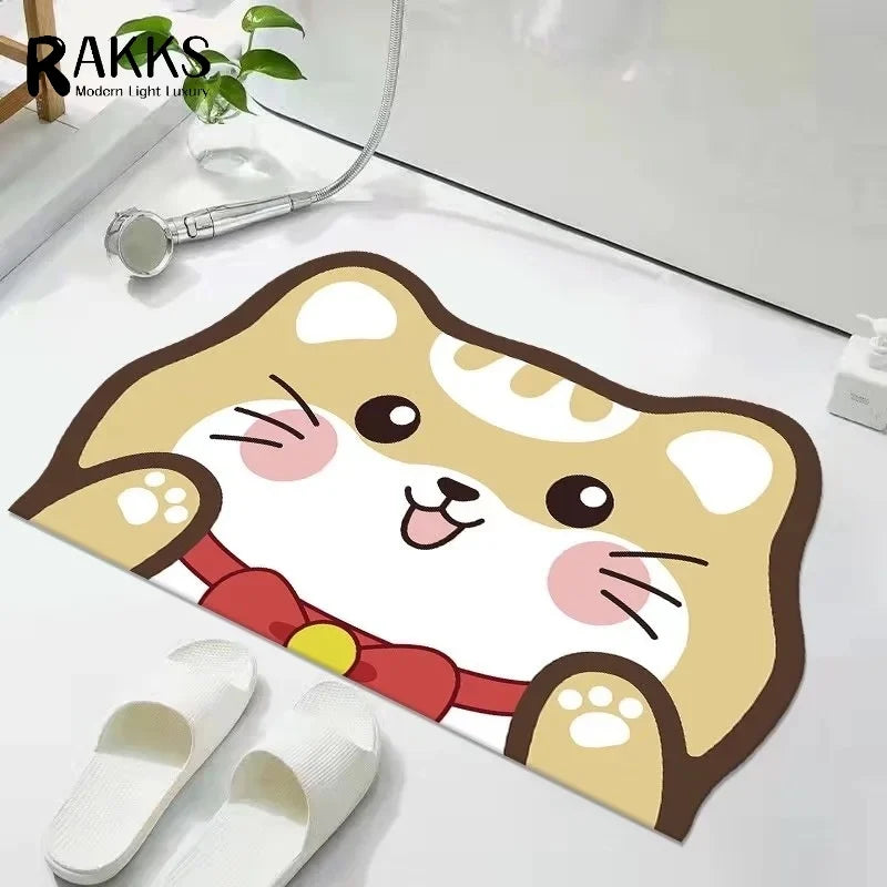 RAKKS Home Carpet Rug Simple Diatomite Shower Mat Quick Dry Bathroom Floor Mats Set Anti Slip Rugs Eco Home Essentials