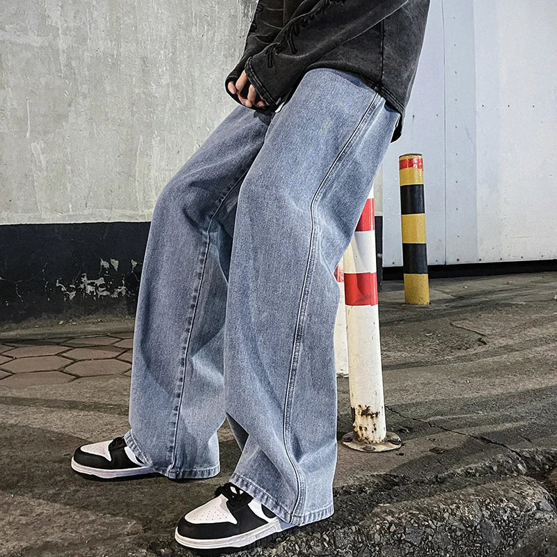 Street Riot Wide Leg Combat Jeans — Korean Style Loose Straight Pants For Men Who Move Like Thunder