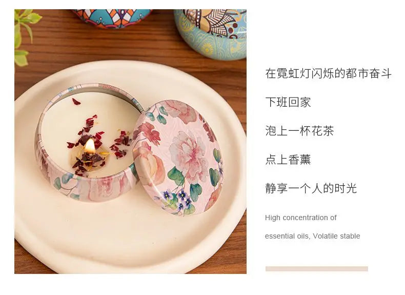 Osmanthus Gardenia Fragrance Candles with Petals Small Romantic Fragrance Candles for Girls' Birthday Gifts Home Aromatherapy