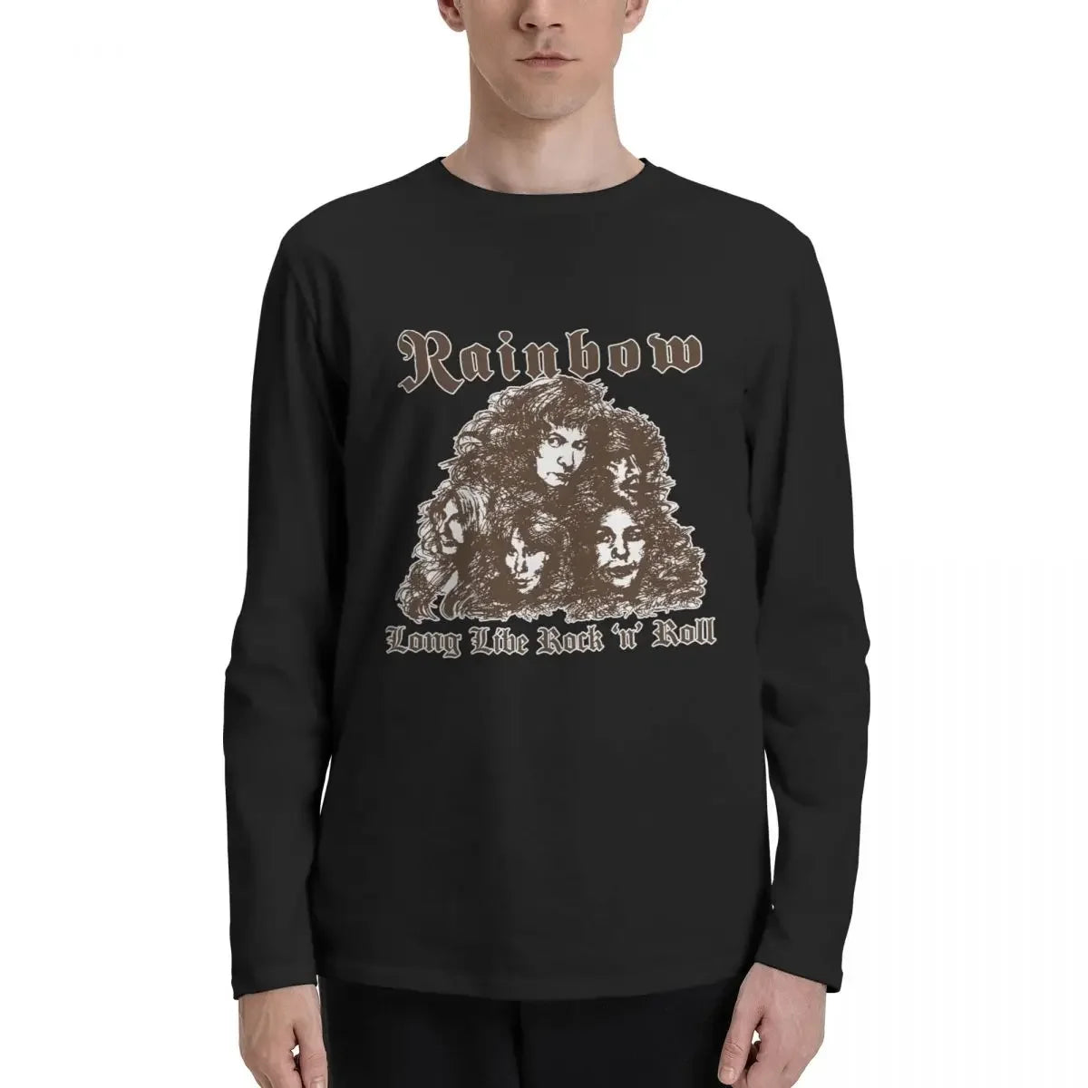 Rainbow's Dio-Drenched "Long Live Rock and Roll" 100% Cotton Vintage Long Sleeve Tee | Streetwear for the Bold - Premium T-Shirt from Lizard Vigilante - Just $18.99! Shop now at Lizard Vigilante