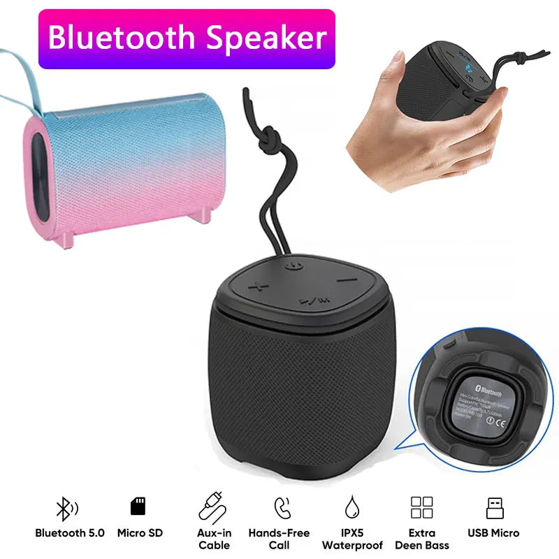 Portable Bluetooth Speakers, PX7 Waterproof Wireless Speaker HD Sound,Up to 12H Playtime, TWS Pairing, For Home/Party/Outdoor