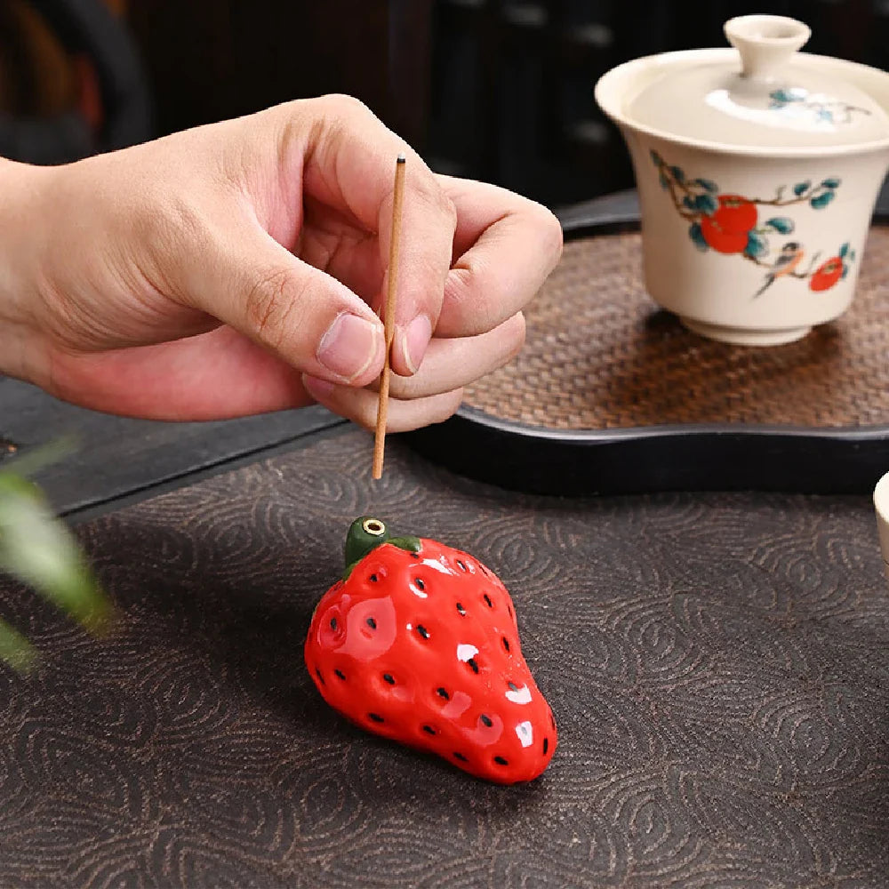 Fruit Fragrance Decoration Strawberry Decoration Realistic Fruit Home Interior Line Aromatherapy Sandalwood Incense Burner