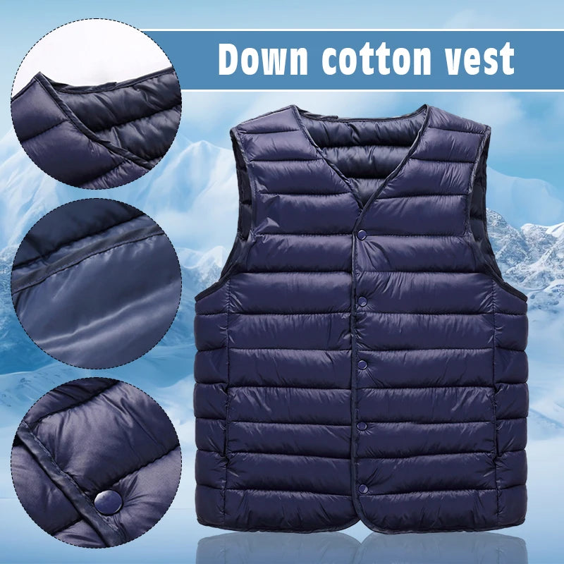 Warm Comfy Lightweight Windproof Cotton-Padded Sleeveless Jacket Vest - Premium vest from Lizard Vigilante - Just $33.88! Shop now at Lizard Vigilante