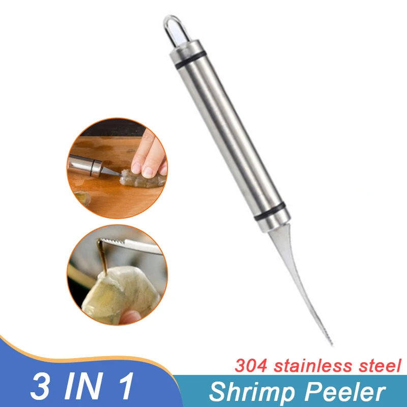 Stainless Steel Shrimp Peeler & Deveiner – 6-in-1 Multifunctional Seafood Peeling & Cutting Tool - Premium knives from dsers - Just $8.99! Shop now at Lizard Vigilante