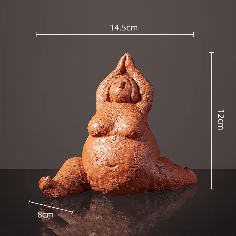 Abstract Body Sculpture Resin Handicraft Fat Woman Yoga Statue Irregular Hand-made Clay Sculptures Home Decoration Accessories