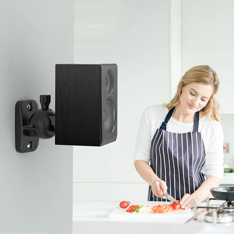 LINGYOU Universal Surround Sound Speaker Wall Mount Bracket for Home Theater with Rotatable and Adjustable Angle 2Pcs/Pair - Premium  from Lizard Vigilante - Just $24.99! Shop now at Lizard Vigilante