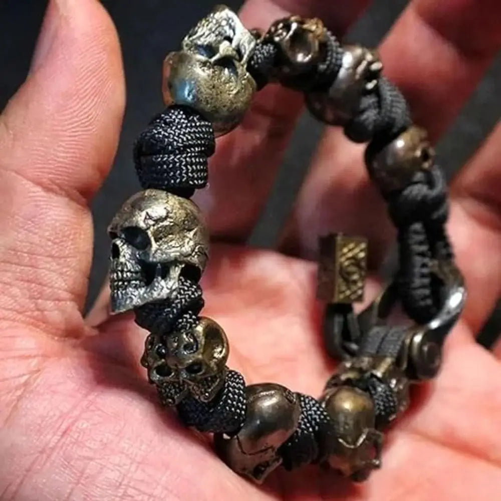 Skull Premium Paracord Bracelet Stylish Skull Premium Paracord Bracelet Men's Handmade Punk Hiphop Woven Bracelet Creative - Premium bracelet from Lizard Vigilante - Just $17.99! Shop now at Lizard Vigilante