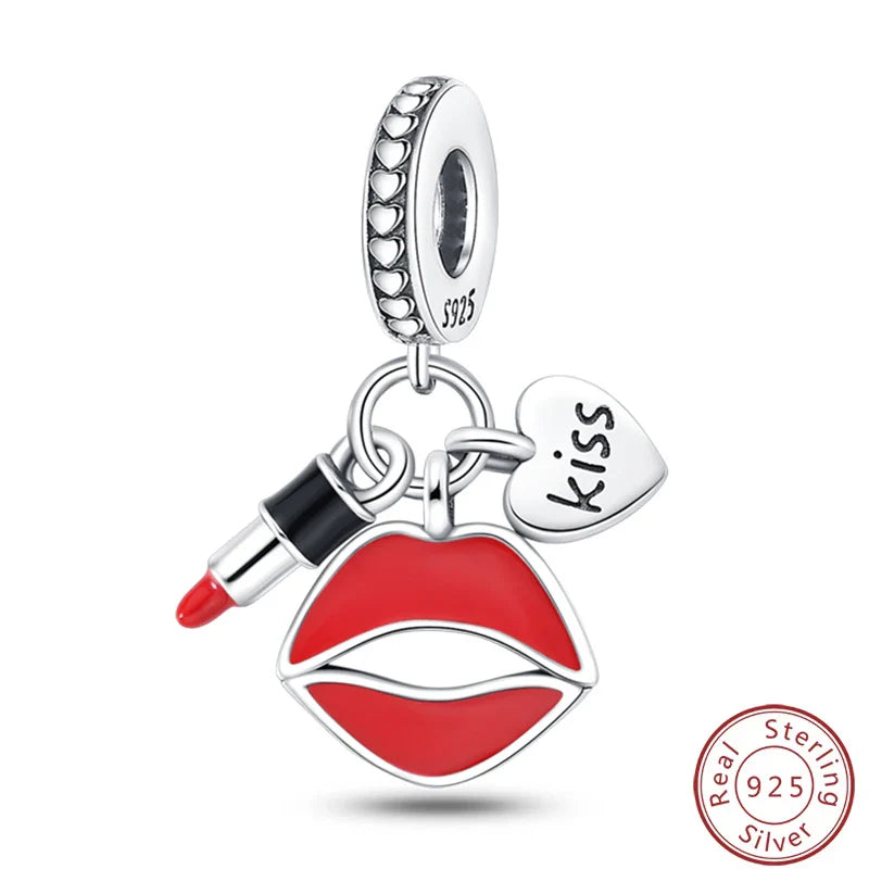 S925 Sterling Silver Princess Golf Hamster Camera Travel Three Piece Set Charms Beads 3mm DIY Fine Jewelry Making