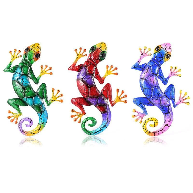 Metal Gecko Yard Garden Decoration for Outdoor Statues Home-garden Wall Decor Miniature Accessories Sculpture Lizard Ornaments - Premium Home Decor from Lizard Vigilante - Just $12.99! Shop now at Lizard Vigilante