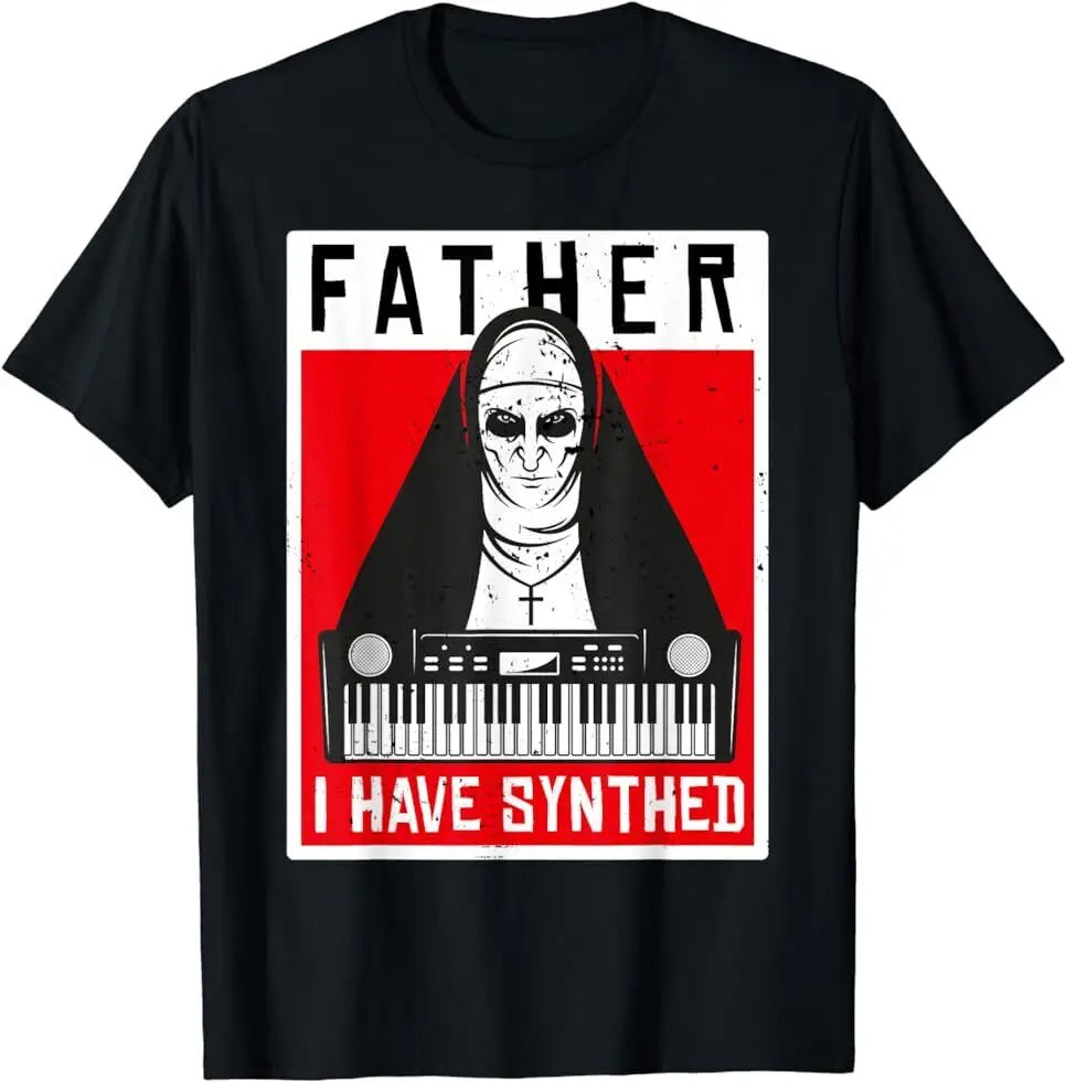 Nun God Synther Synth Analog Keyboard Techno Electronic T-Shirt Anime Pattern Y2K Summer Brand - Premium t-shirt from Lizard Vigilante - Just $23.99! Shop now at Lizard Vigilante