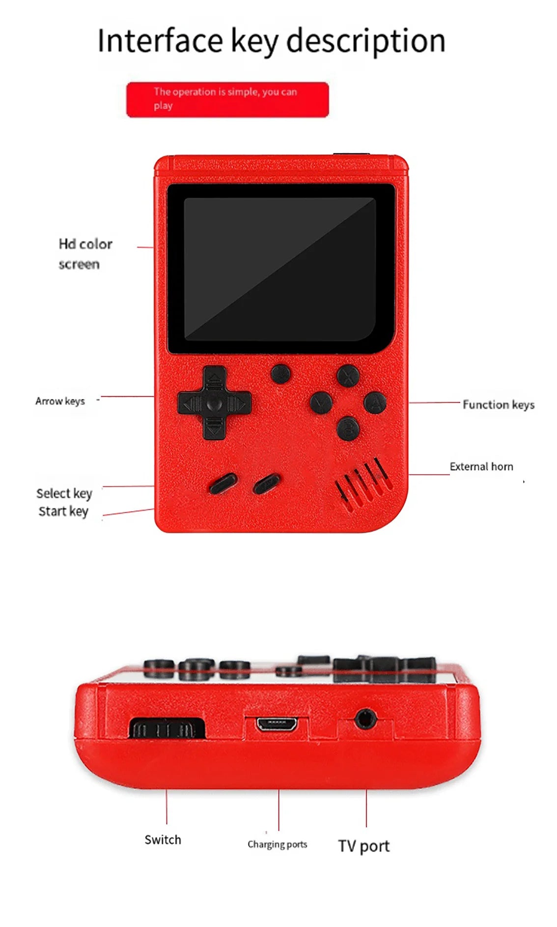 Retro Classic 400 Games Handheld Console - Portable TV-Connected Gaming System - Premium handheld video game from Lizard Vigilante - Just $18.88! Shop now at Lizard Vigilante