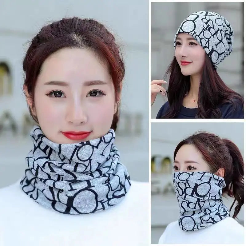 Fashion Double Head Cap Bib Twist Cap Multi-Functional Printed Scarf Cover Cap Neck Cap Face Mask Headscarf Cap C081 - Premium  from Lizard Vigilante - Just $7.99! Shop now at Lizard Vigilante