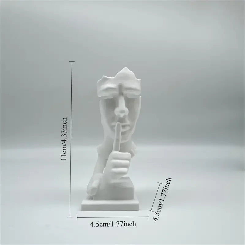 Sixiangjia Statue, Silence Is Golden Abstract Art Statue, 3D Printing Durable Plastic, Modern Plastic Home Sculpture, Simple Design High-Quality Ornaments, Home Office Desktop Decorations, Christmas Easter Halloween Creative