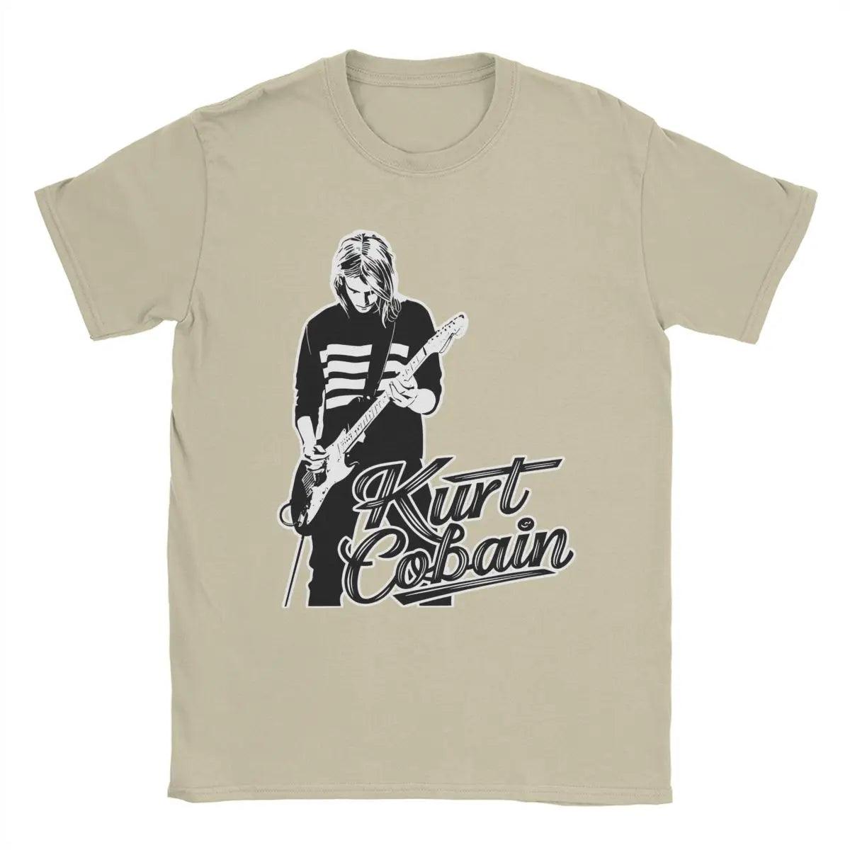 Kurt Cobain Guitar T-Shirt Men Rock-Nirvana Vintage Pure Cotton Tee Shirt Crewneck Short Sleeve T Shirt Gift Idea Tops - Premium tshirt from Lizard Vigilante - Just $20.99! Shop now at Lizard Vigilante