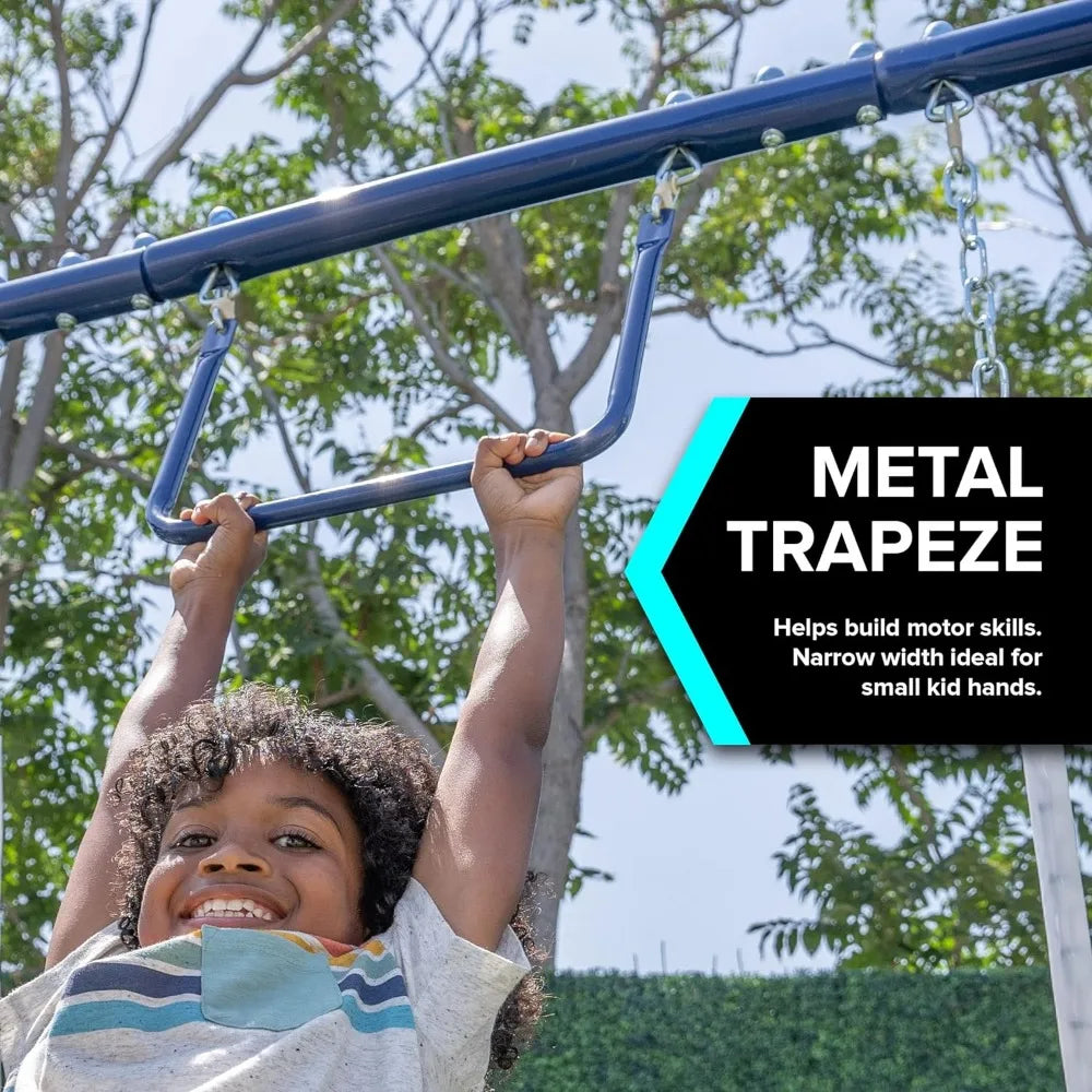 Easy Set Up Heavy Metal Slide Toy Set – Ultimate Kids Swing Set for Outdoor Fun - Premium Swing set from Lizard Vigilante - Just $358.88! Shop now at Lizard Vigilante