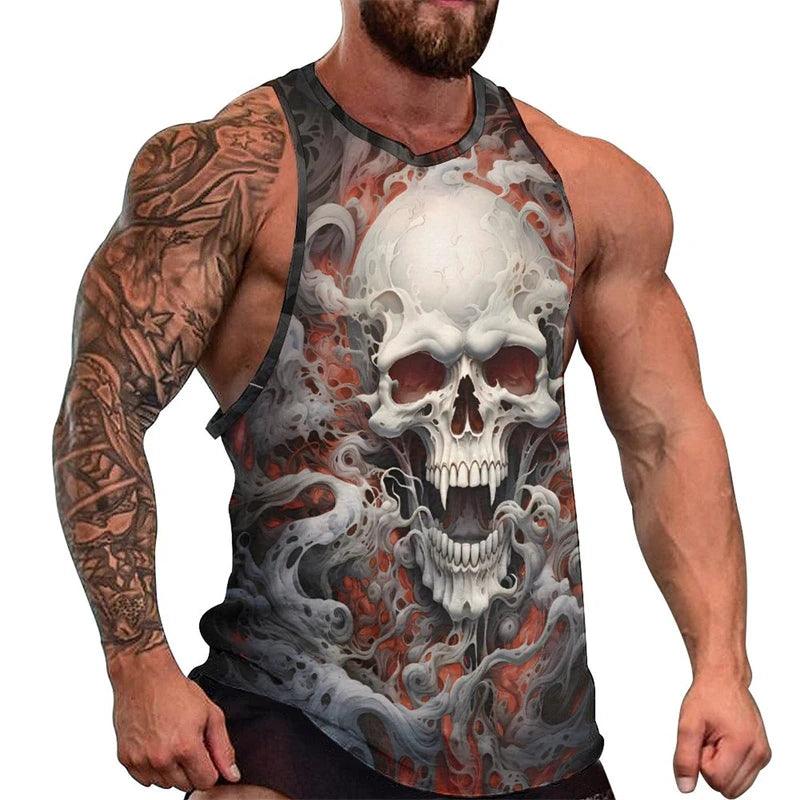 Fashion Skull 3D Print Men's Tank Top – Casual Hip Hop Graphic Tee | Streetwear Fitness Summer Sleeveless Shirt - Premium Tank Top from Lizard Vigilante - Just $23.99! Shop now at Lizard Vigilante