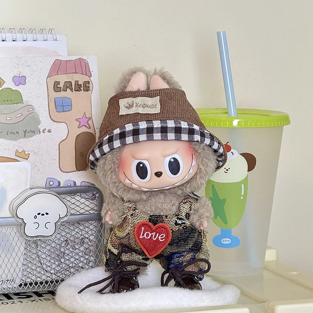 Labubu Fashion Mini Doll Outfit - Stylish Sports Leisure Suit Clothing for 17cm Labubu Idol V1 V2 - Accessory Gift for Collector