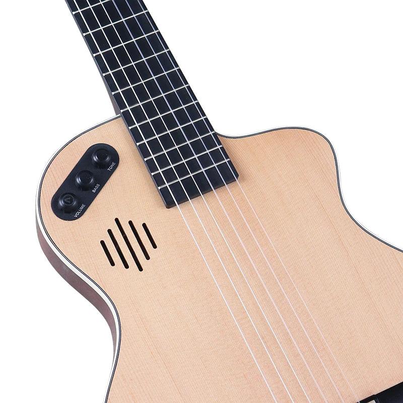 High Grade 39-Inch Silent Electric Classical Guitar with EQ - Natural Color, 6-String - Premium acoustic guitar from Lizard Vigilante - Just $319.99! Shop now at Lizard Vigilante