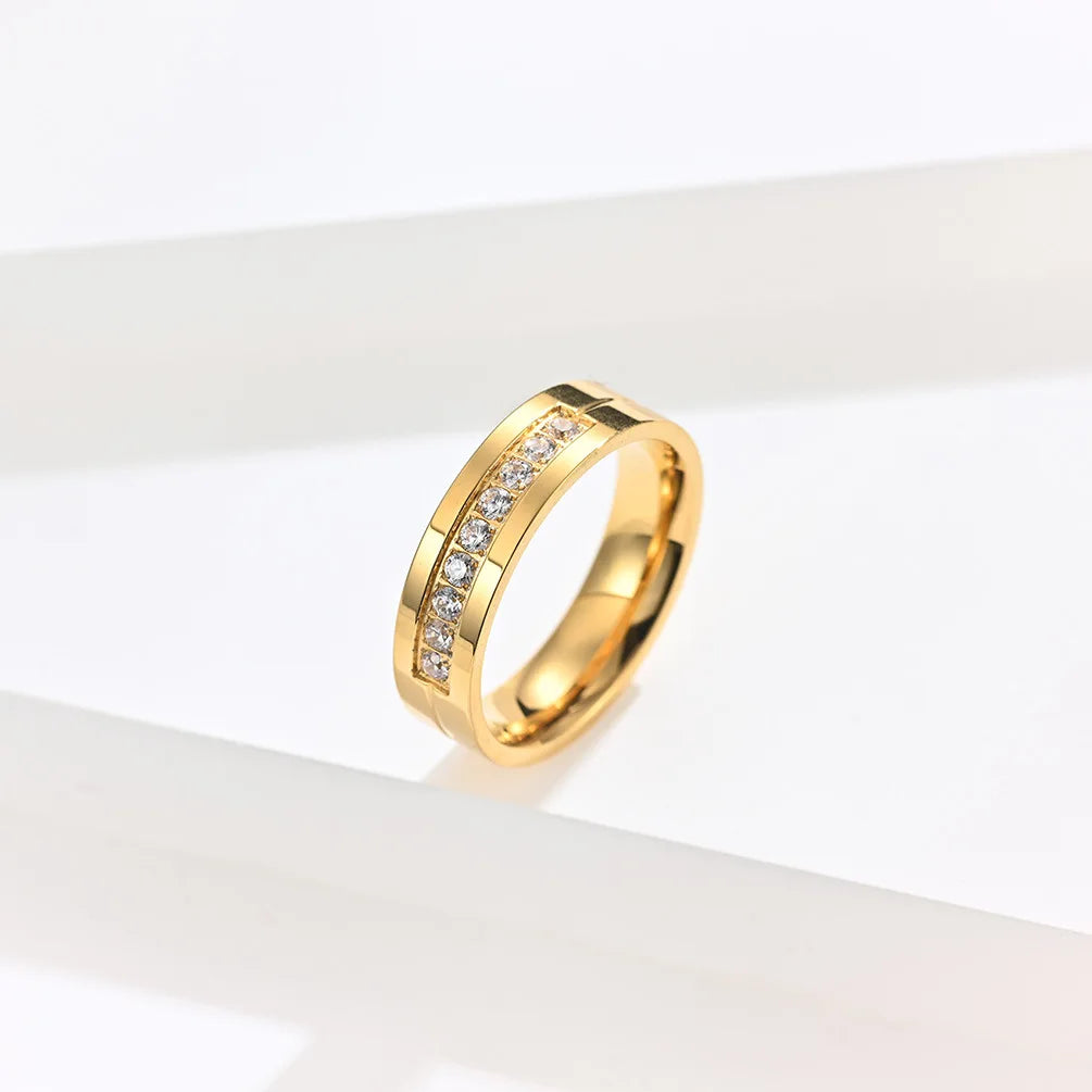 The Immortal 6mm CZ Gold Eternity Ring – Stainless Steel Drip for the Fearless - Premium ring from dsers - Just $3.99! Shop now at Lizard Vigilante