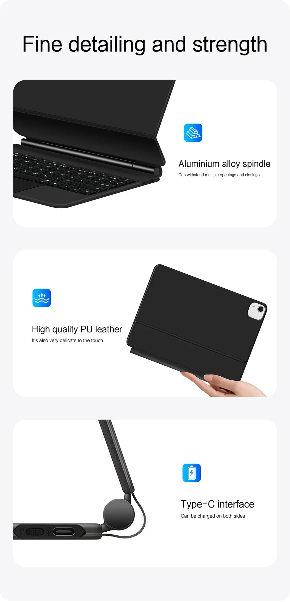 Magic Keyboard Case For iPad Pro 11 inch 12.9" M2 13 M4 Air 4th 5th ipad10 10th 10.9 Smart Cover Multi-touch Magnetic backlight