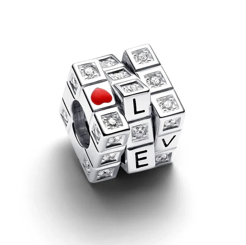 925 Silver Valentine's Day Snake Year Series Pendant Suitable for 925 Sterling Silver Original Women's Bracelet DIY Jewelry Gift