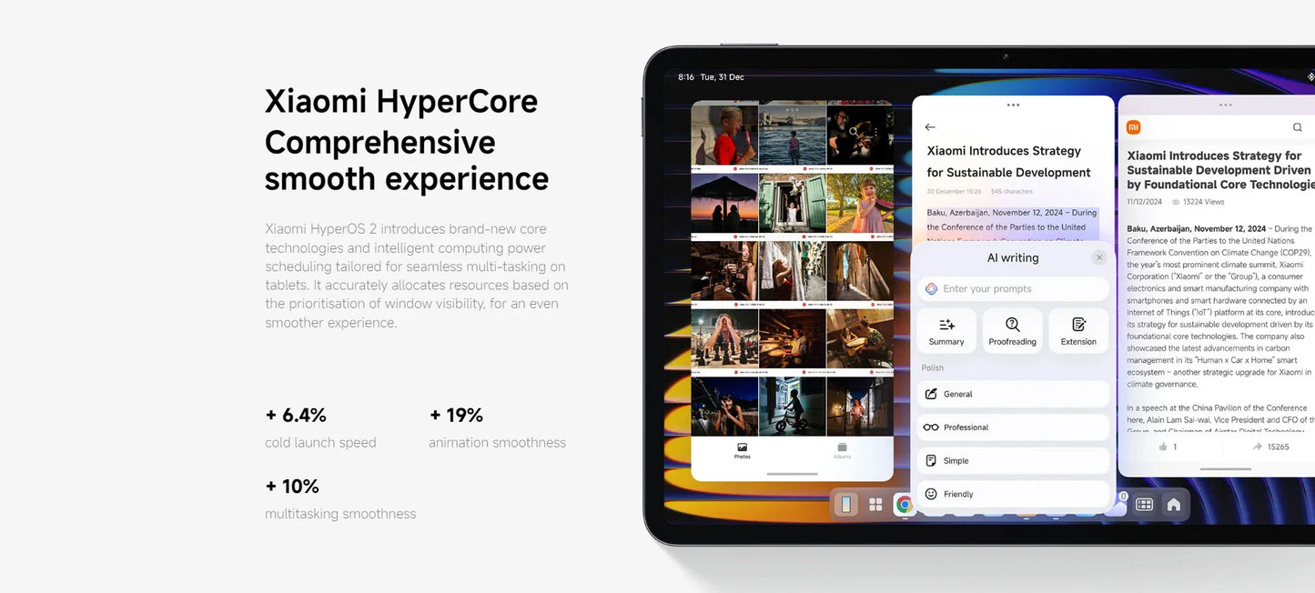 Global Version Xiaomi Pad 7 11.2'' Xiaomi HyperAI 144Hz 3.2K Display Snapdragon 7+ Gen 3 Octa core Processor 45W 8850mAh Battery
