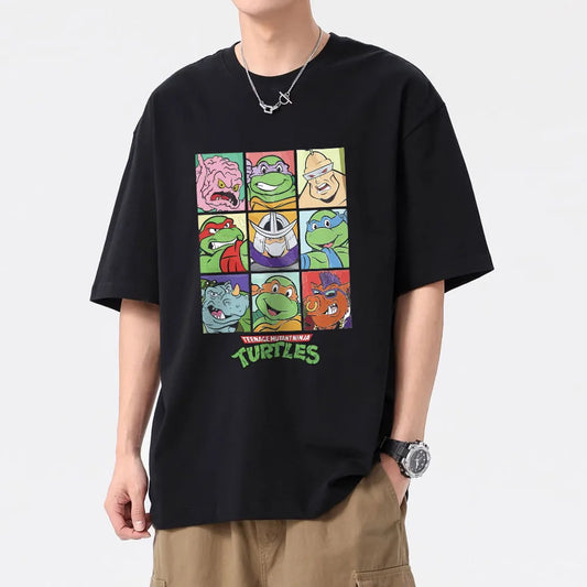 Teenage Mutant Ninja Turtles Graphic T-Shirt – Men's Cotton Short Sleeve O-Neck Oversized Tee - Premium T-Shirt from Lizard Vigilante - Just $23.88! Shop now at Lizard Vigilante