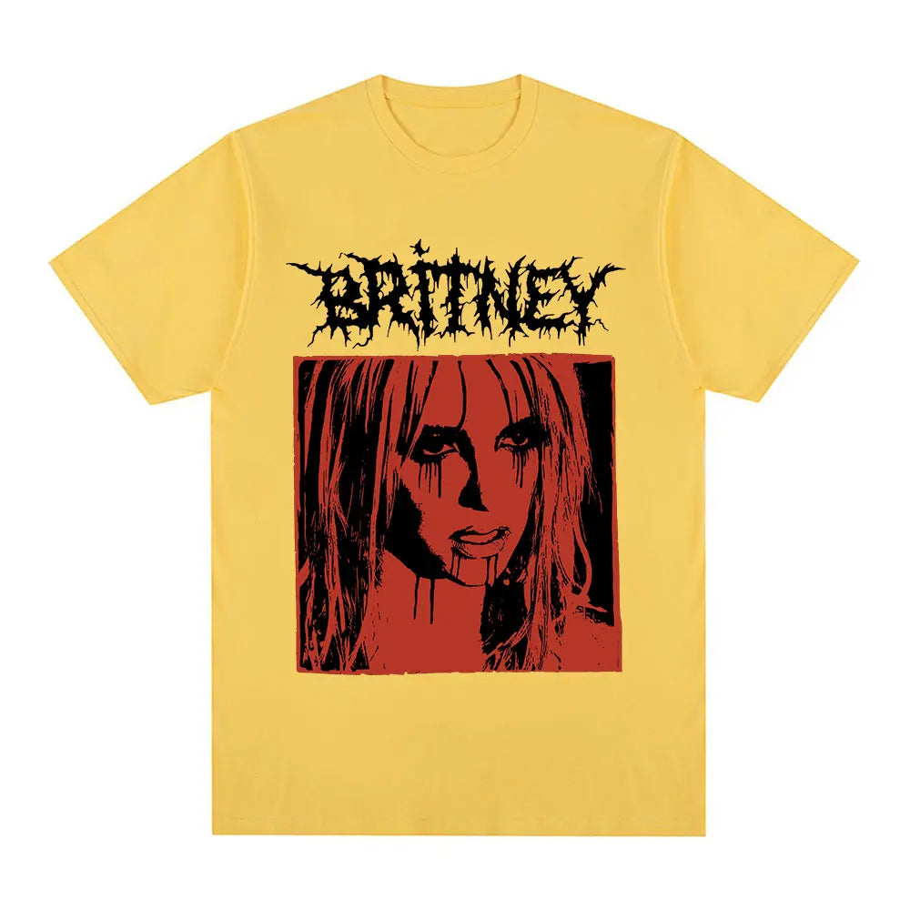 Britney Spears Metal Rock Graphic T-shirt Men Women Fashion Hip Hop T Shirts Harajuku Vintage Short Sleeve Tee Shirt Oversized - Lizard Vigilante