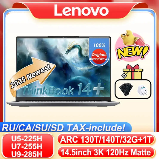 【2025 New】Lenovo ThinkBook 14+ U5-225H/U7-255H/U9-285H Arc 130T/140T 14.5inch 3K 120Hz Matte Screen