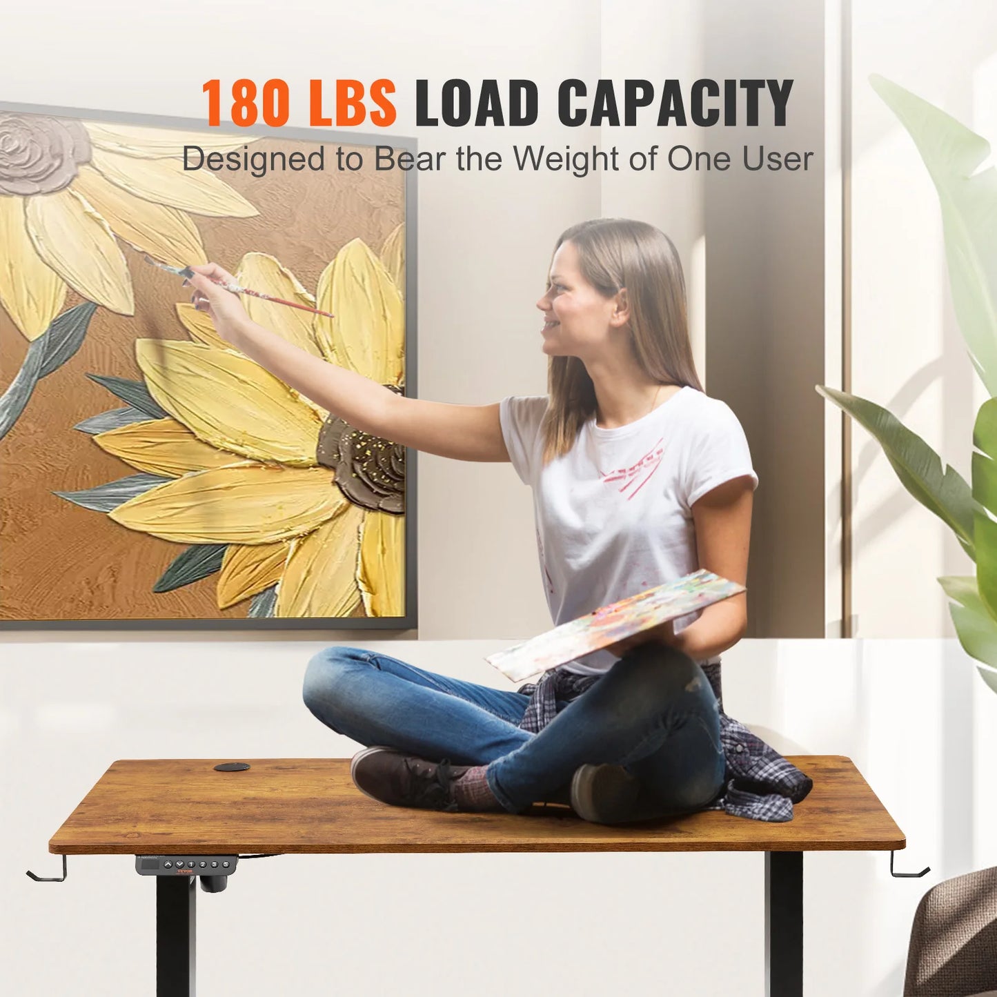 Easy To Use, VEVOR Electric Standing Desk Height Adjustable Standing Desk W/ Dual Protecting System High Load Capacity Table for Home Office - Premium desk from Lizard Vigilante - Just $257.99! Shop now at Lizard Vigilante