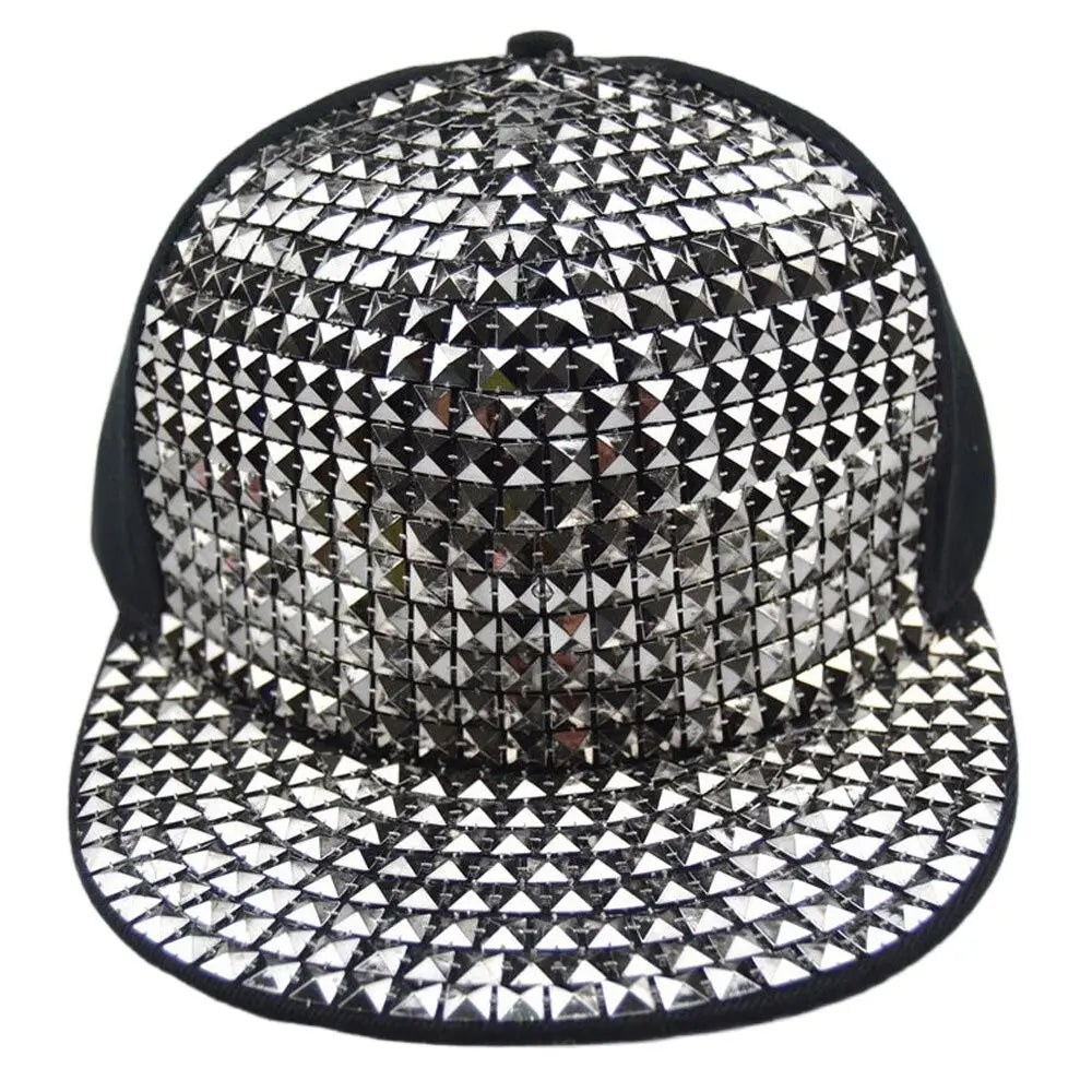 Adjustable Straps Sequins Snapback Hat – Bling Flat Bill Baseball Cap for Punk Rock, Hip Hop, and Streetwear - Premium hat from Lizard Vigilante - Just $26.66! Shop now at Lizard Vigilante